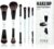 Jessup Set Brochas de Maquillaje 10 En 6 Brochas de Doble Punta para Rostro y Ojos Pincele Maquillaje Base,Sombra de Ojos,Contorno,Rubor,Iluminador, Difuminado,Cepillo de Cejas, Cian Brillante T501