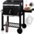 KESSER® Parilla de Carbón con Carrito Grill con Tapa, Ruedas, Mango de Acero Inoxidable | Barbacoa y Termómetro Carbón Grande BBQ Asador Camping, Terraza, Jardín XL Negro