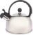 La Cafetière Hervidor de agua silbante de acero inoxidable de 1,3 litros, placa de cocina de inducción y gas, color plateado