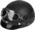 lyrlody Casco de Motocicleta Ligero con Gafas Protectoras UV, Bufanda de Cuero Extraíble, Medio Casco de Motocicleta de Cara Abierta, Medio Casco de Cuero (BLACK)