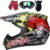 Motocicleta Motocross Moto Casco,Bicicleta Sucia Niños Quad Bike ATV Karting Carreras Cuesta Abajo Casco,con 3 Kits de Casco (S, F12)