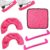 NQEUEPN Protectores Patines sobre Hielo Empapadores y Toalla Kit, Suaves Funda Cuchillas Patines Hielo Duro Protectores para Patines Accesorios para Patines Artísticos para Hombres Mujeres (Rosa)
