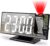 Reloj Despertador con proyector de Techo, Reloj de proyección de Techo con rotación de 180°, Ajuste de Brillo LED, Reloj + Fecha + Temperatura + Modo Alarma
