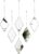 Set de 6 Espejos en Forma de Diamante con 2 Destornilladores Espejo Colgante con Cadena Espejo Decorativo de Pared con Marco Plateado para Decoración de Entrada Salón Baño, 27,4 cm × 17 cm