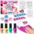 Set de Manicura para Niña, Kit Pintauñas para Niñas, Juegos de Salón Manicura para Niños, Juego de Uñas para Niñas con Secador de Uñas, Pegatinas, para Niñas de 6 7 8 9 10 Años