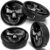 SkinoEu 4 x 60mm Universal Tapas de Rueda de Aleación Centro Centrales Tapacubos para Llantas Coche Tuning Cráneo Negro Plata CX 48