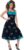 Smiffys Grease – Disfraz de Cha Cha DiGregorio en negro para adultos, vestido de cuello halter y pinza para el pelo, licencia oficial, perfecto para eventos de disfraces a juego con detalles icónicos