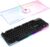 Soporte de Teclado de computadora, Soporte de Bandeja de Teclado de PC de acrílico Transparente, Elevador de Teclado inclinable de retroiluminación RGB de 366 Tipos, Elevador de Teclado ergonómico