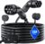 Tera Cable de Carga Tipo 2 de 22 kW, 32 A, 7,5 Metros, 3 Fases, Tipo 2 a Tipo 2, Mennekes, Certificado IP55 CE y TÜV Carga rápida, Cable de Carga para Coche eléctrico Tipo 2 para VE/PEV, DC-32 Negro