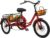 Triciclo plegable de 20 pulgadas para adultos, 7 velocidades, plegable, con cesta de la compra, altura ajustable de tres ruedas para adultos y personas mayores para ocio, color rojo