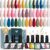 VANREESA 24 Pcs Kit Uñas Semipermanentes, 21 Colores Pintauñas Semipermanentes con Base, Top Coat Brillante y Mate Esmalte Gel para Uñas Regalos para Mujeres