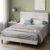 Zinus Piper Cama 135×190 cm – Altura 30 cm – Somier tapizado con cabecero – Soporte de láminas de Madera – No Necesita somier – Blanco Roto
